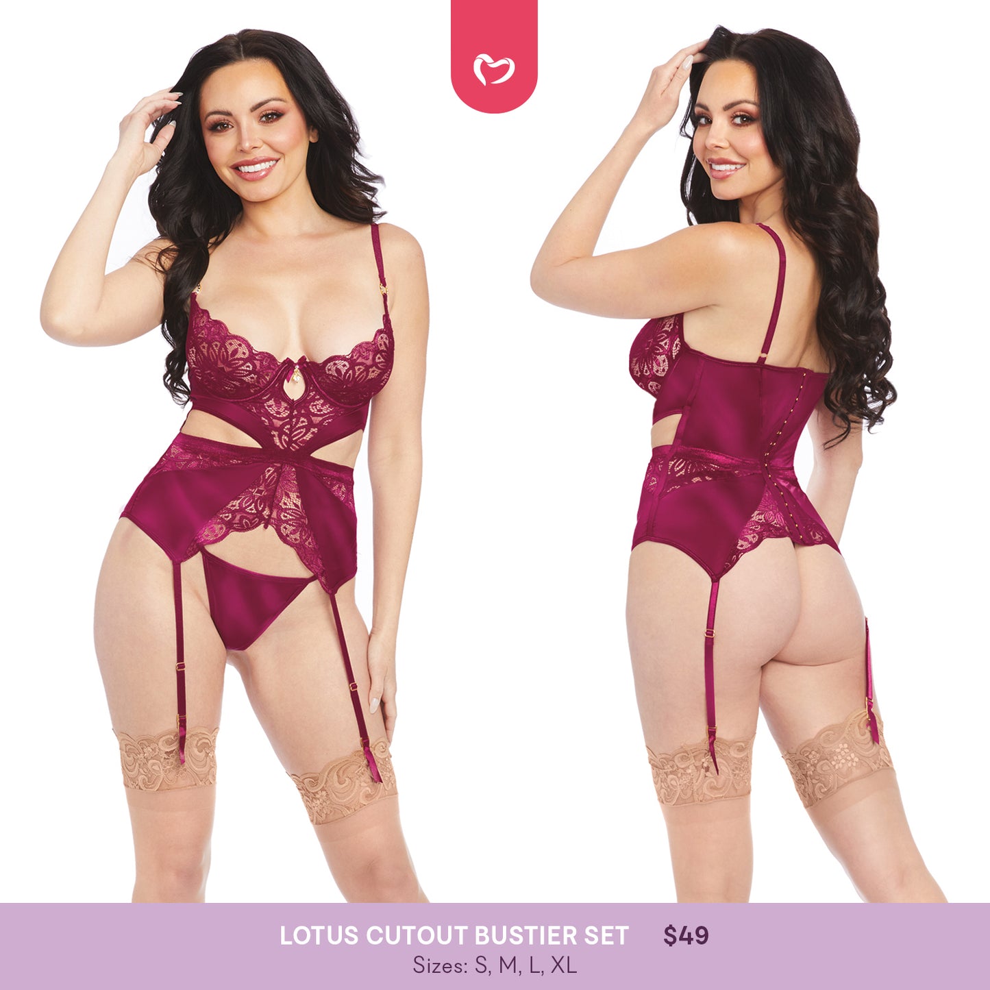 Lotus Cutout Bustier Set - 4 LEFT!