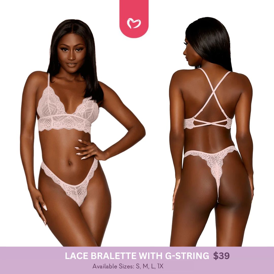 Lace Bralette with G-String - 3 LEFT!