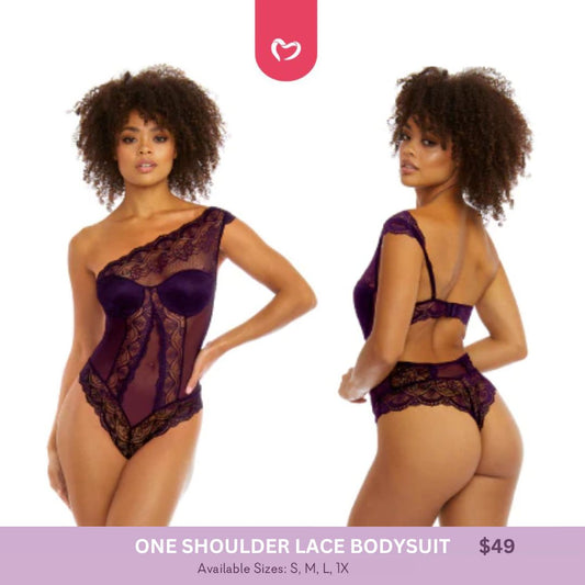 One Shoulder Lace Bodysuit - 1 LEFT!