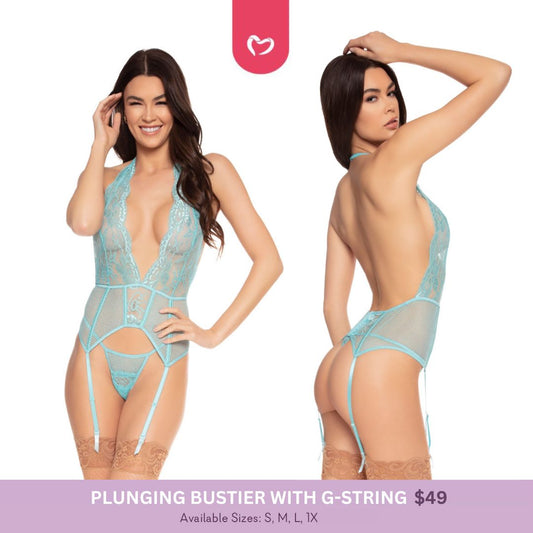 Plunging Bustier with G-String - 3 LEFT!