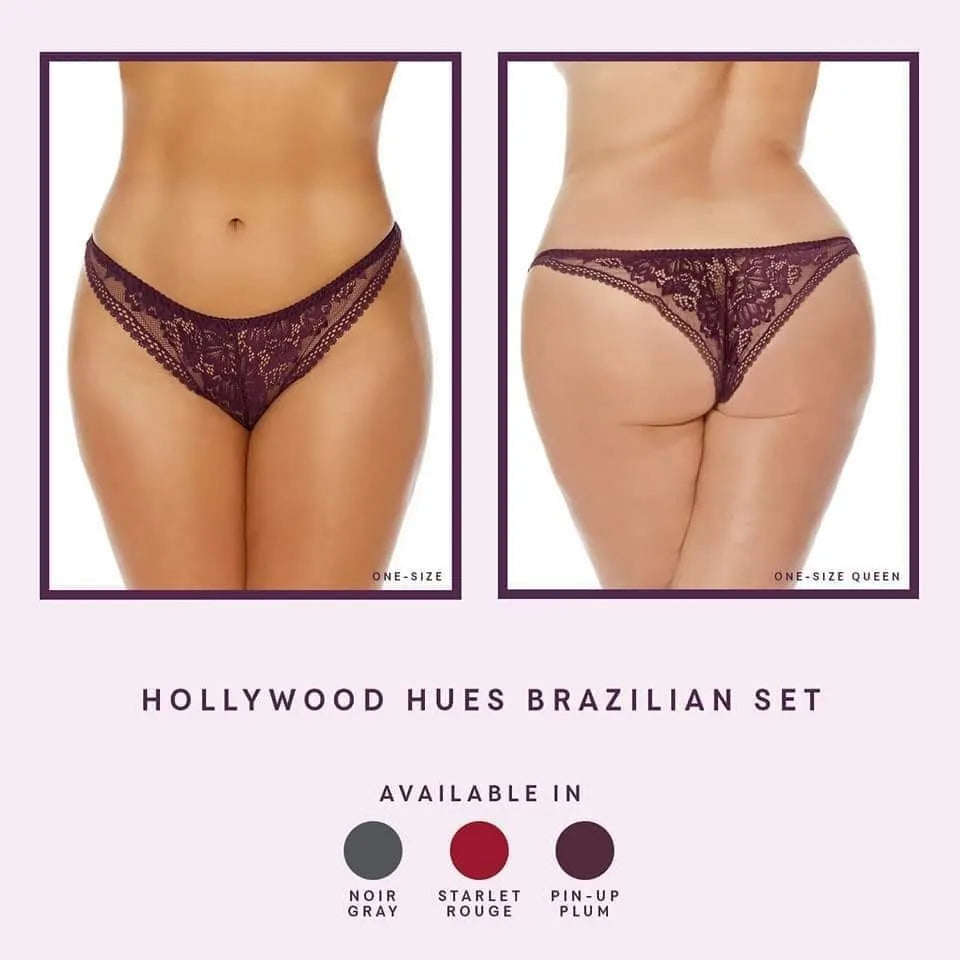 Hollywood Hues Tanga Panty Set - 3 Pack - 2 LEFT!