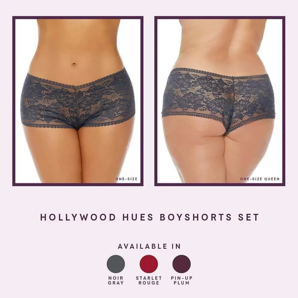 Hollywood Hues Boy Short Panty Set - 3 Pack - 6 LEFT!