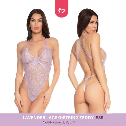 Lavender Lace G-String Teddy - 1 LEFT!